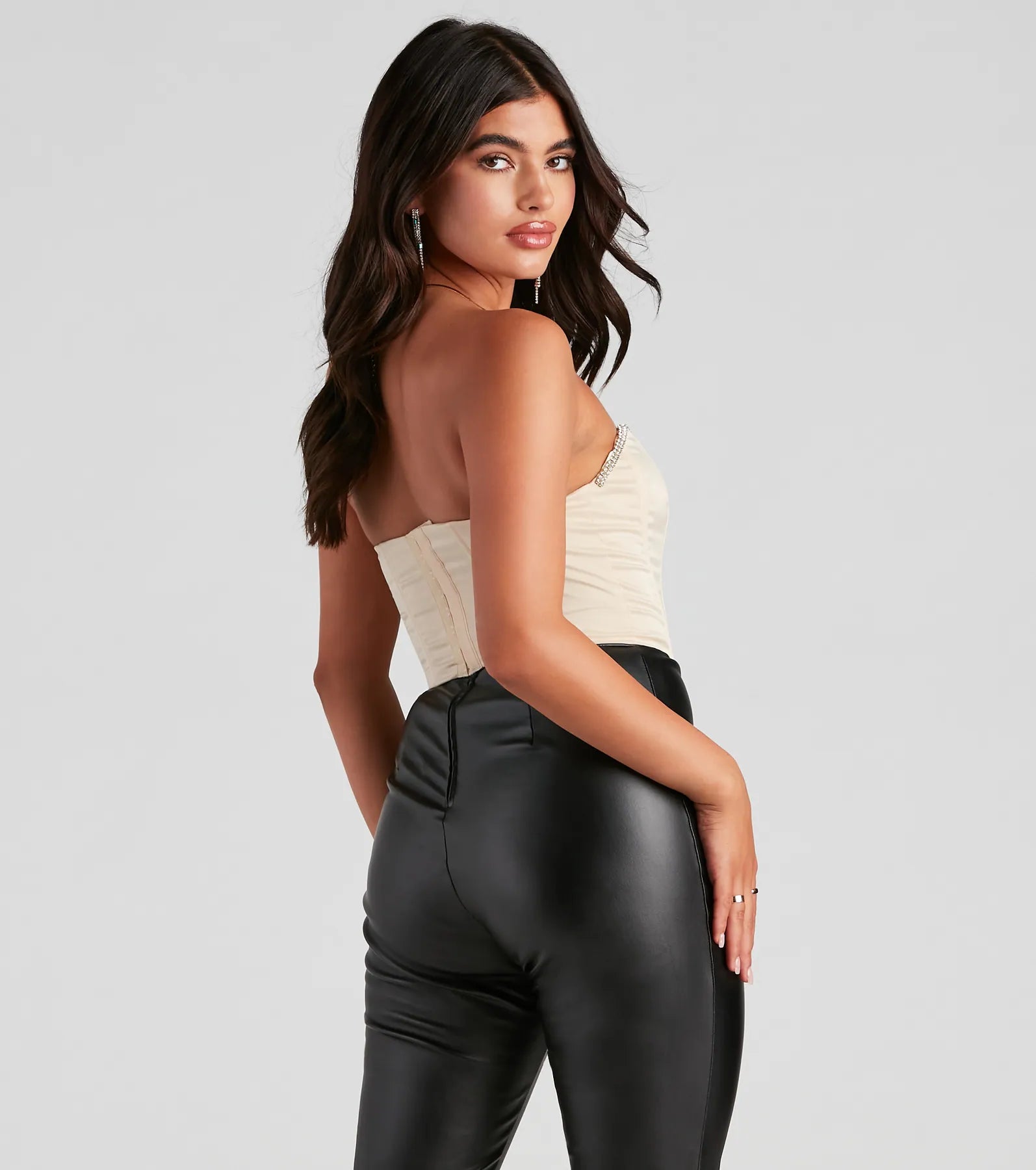 Cause For Rhinestone Trim Bustier - Image 6