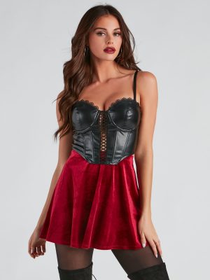 Lil Red PU Halloween Corset