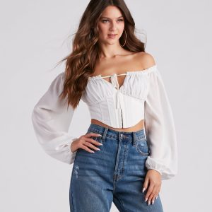 Renaissance Me Tie Front Corset Top