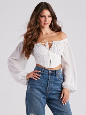Renaissance Me Tie Front Corset Top