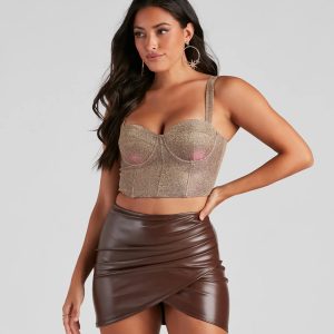Glisten And Glow Glitter Cropped Bustier