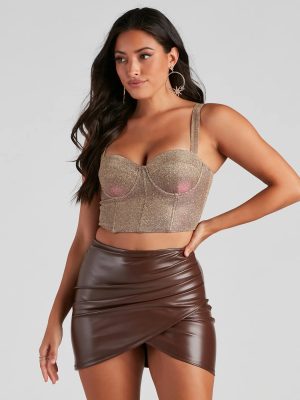 Glisten And Glow Glitter Cropped Bustier