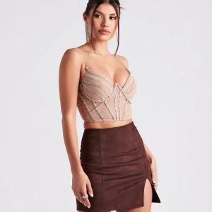 Chic Bling Rhinestone Corset Top