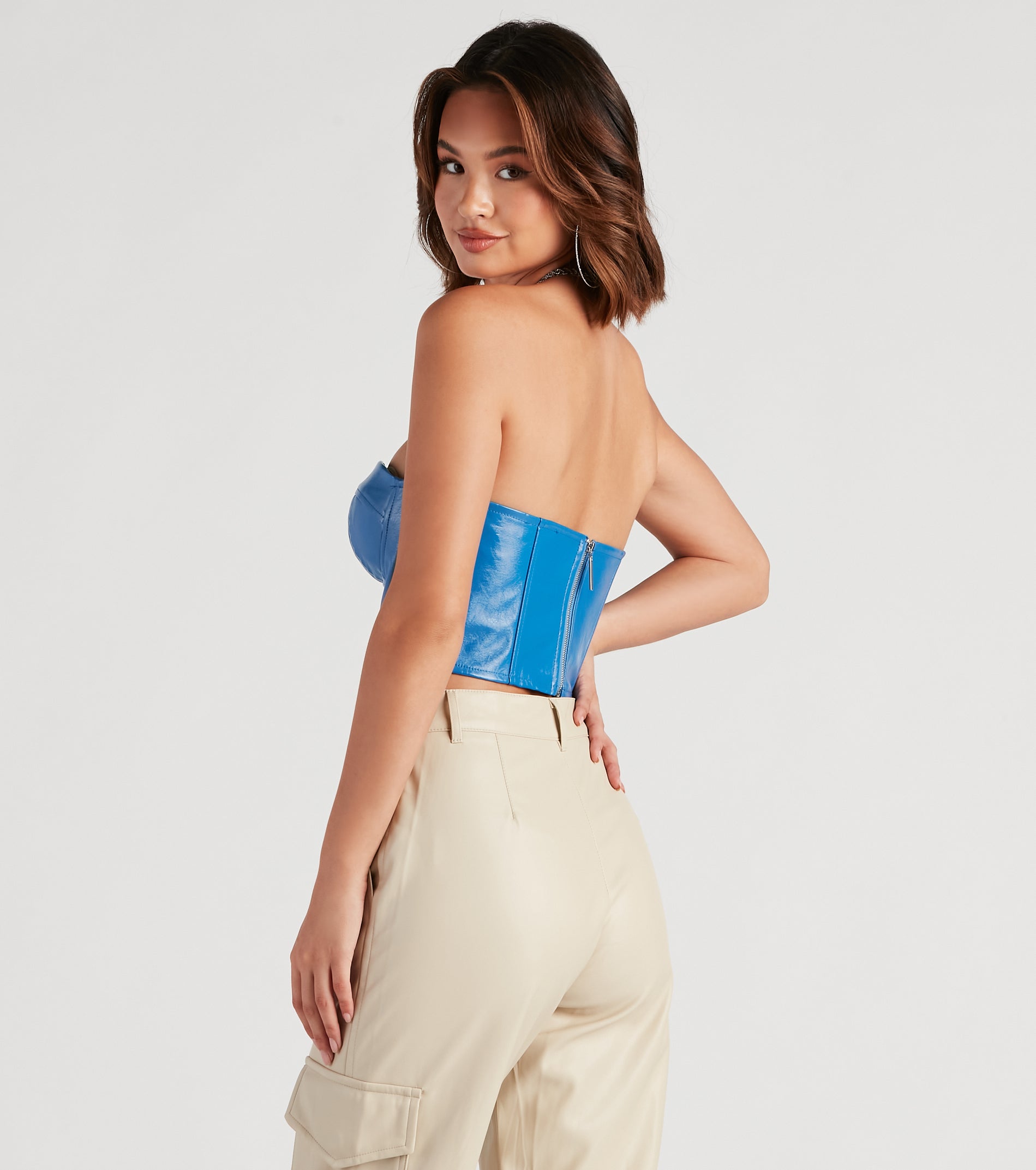 Social Cutie Faux Leather Corset Tube Top - Image 6