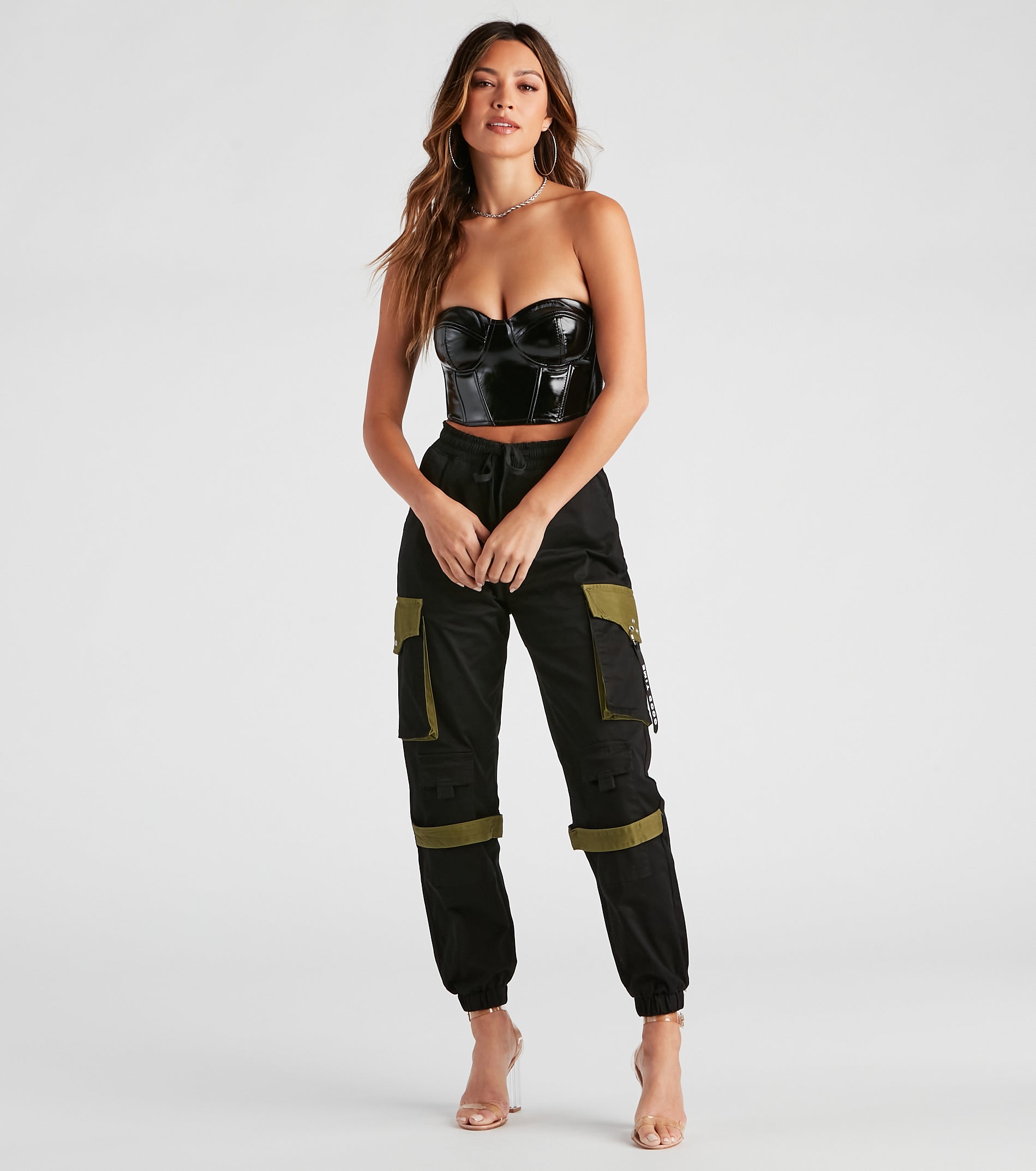 Social Cutie Faux Leather Corset Tube Top - Image 11