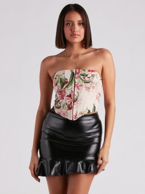 Natural Feels Floral Lace-Up Corset