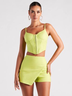 Flirtatious Style Linen Corset Top