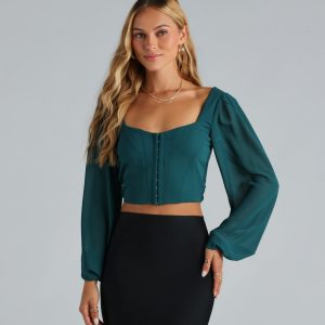 More Than A Dream Chiffon Corset Crop Top