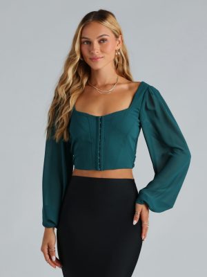 More Than A Dream Chiffon Corset Crop Top