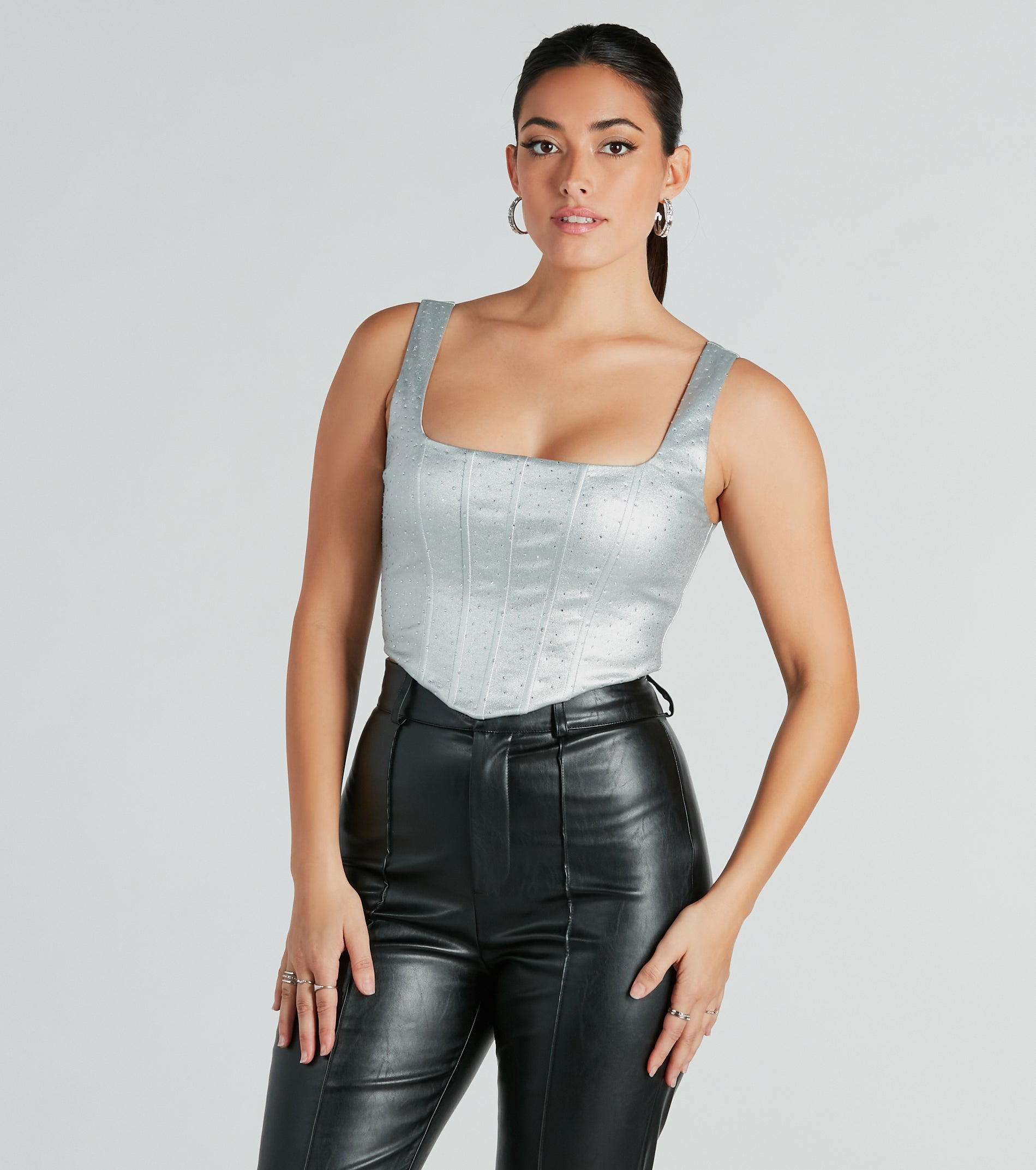 Feeling Fearless Rhinestone Corset Top - Image 5