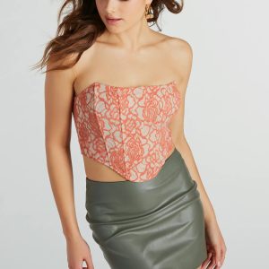 Allure Darling Strapless Lace Corset Top
