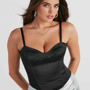 Elegant Nights Sleeveless Satin Bustier