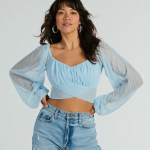 All This Grace Tie-Back Mesh Crop Top