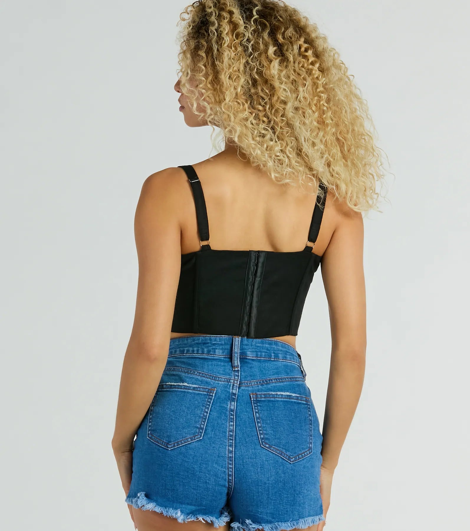 Play Your Way Tie Front Linen Corset Top - Image 2