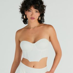 Trendy Treasure Strapless Linen Corset Top