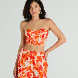 Make Some Noise Strapless Printed Bustier