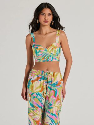 Getaway Retreat Sweetheart Tropical Crop Top