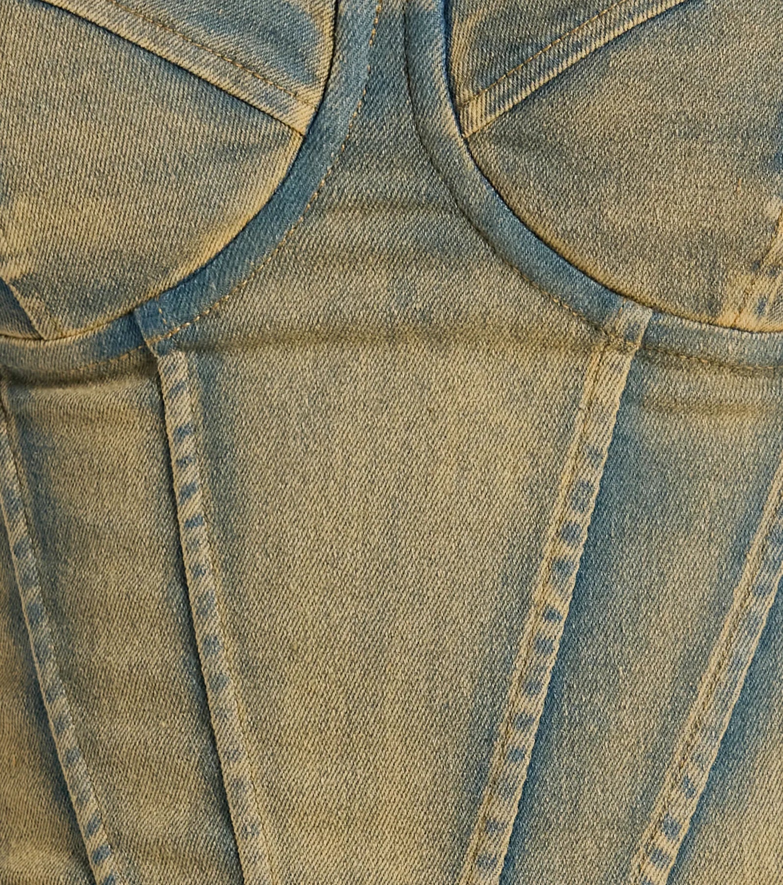 Vintage Vibes Strapless Lace-Up Denim Corset Top - Image 4