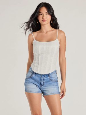 Sunshine Bliss Sleeveless Eyelet Corset Top