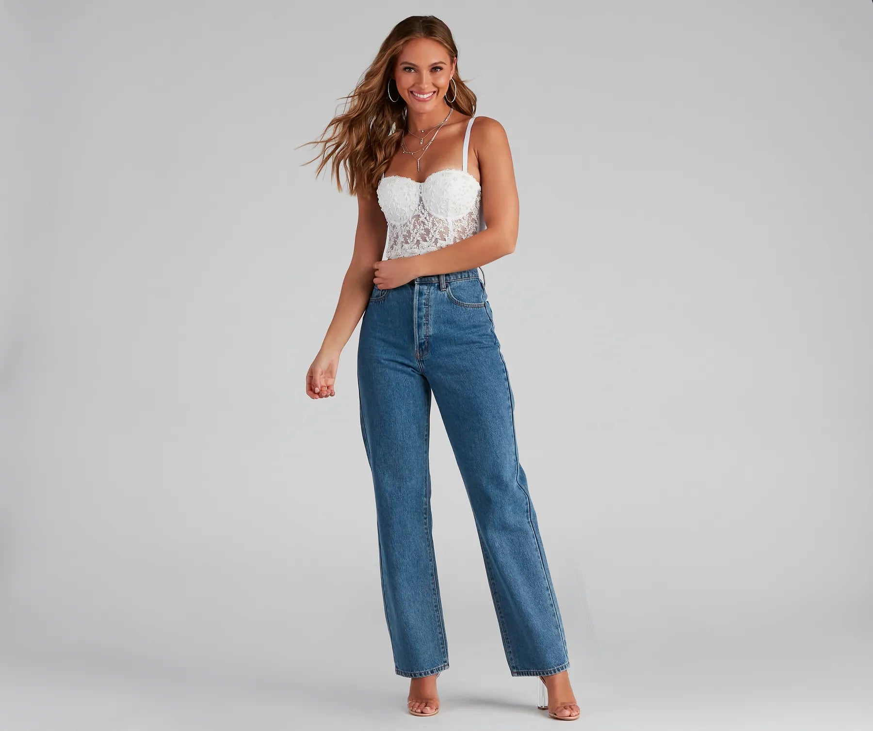 Pretty In Pearls Hand Beaded Bustier - Image 3