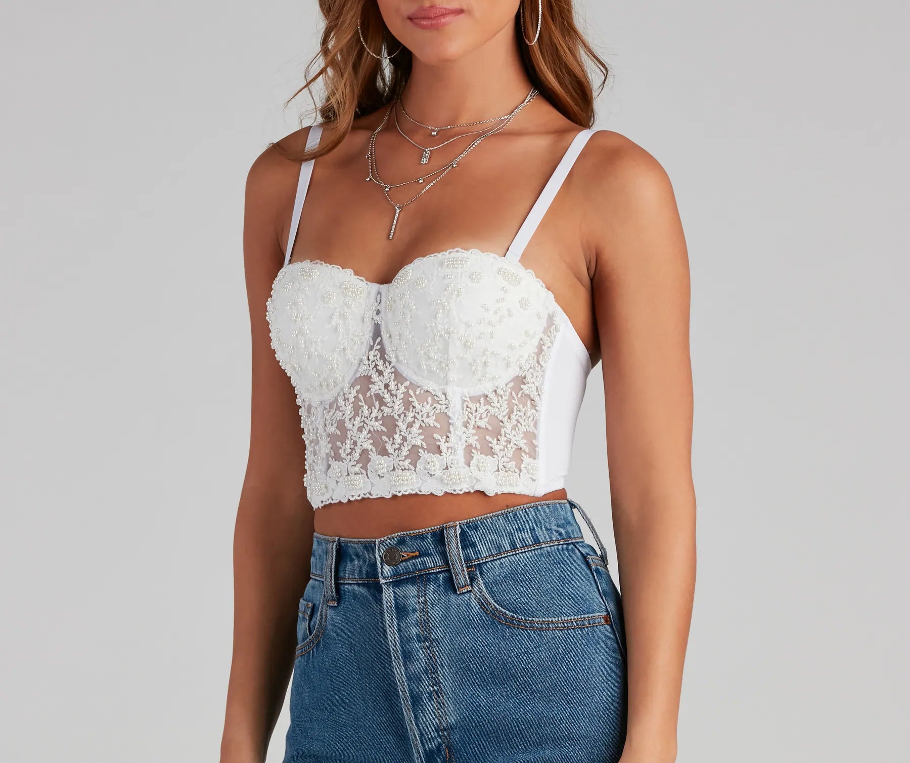 Pretty In Pearls Hand Beaded Bustier - Image 4