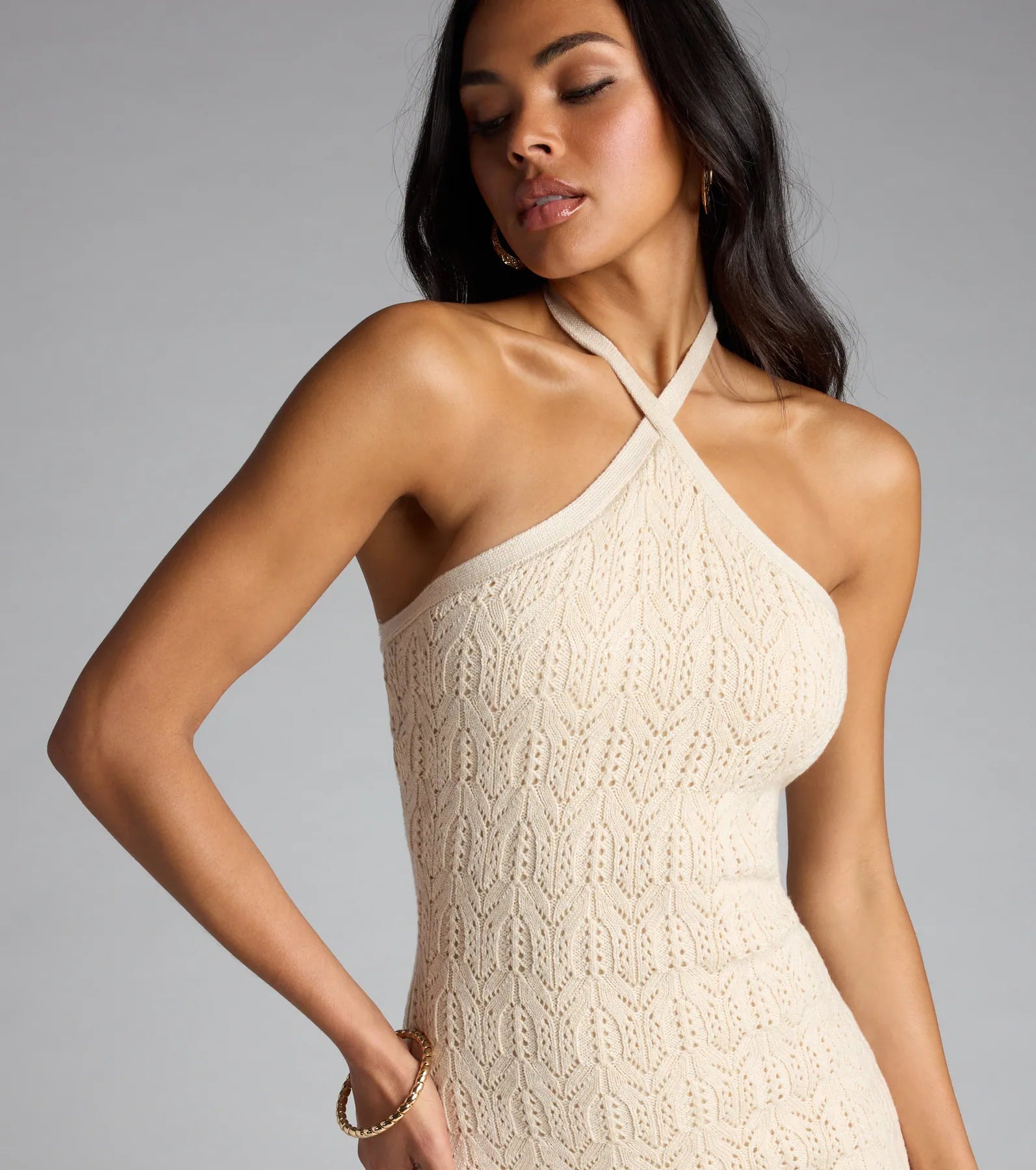 Luxe With No Limits Halter Midi Dress - Image 3