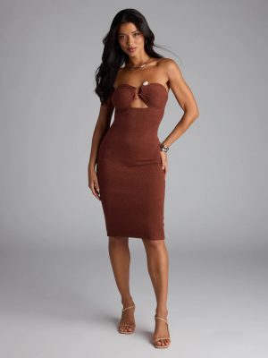 Effortless Influence Strapless Bodycon Midi Dress