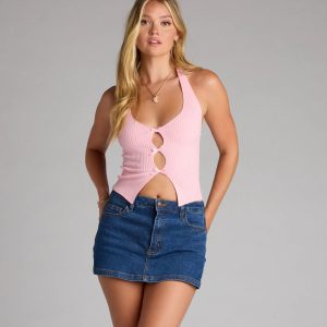 Sweet And Spicy Bow Cutout Halter Top