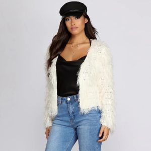 Swag in Shag Knit Cardigan