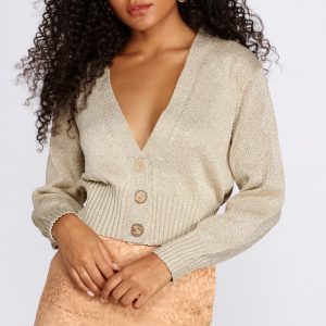 Dripped In Glitter Cropped Cardigan