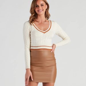 Pep It Up Cable Knit Sweater