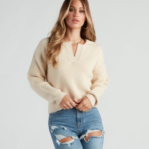 Cozy Prep Collared Sweater