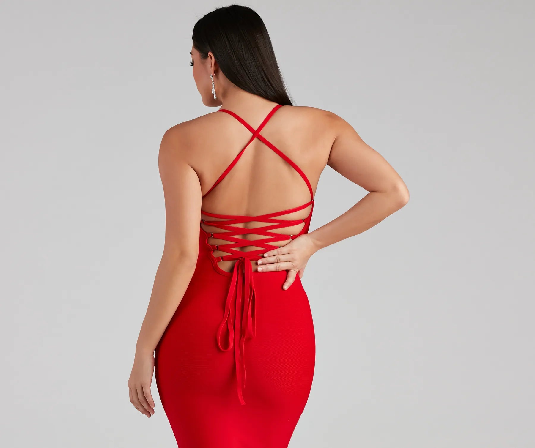 Limelight Lace-Up Bandage Dress - Image 4
