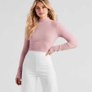 Spine Chilling Eyelash Knit Sweater