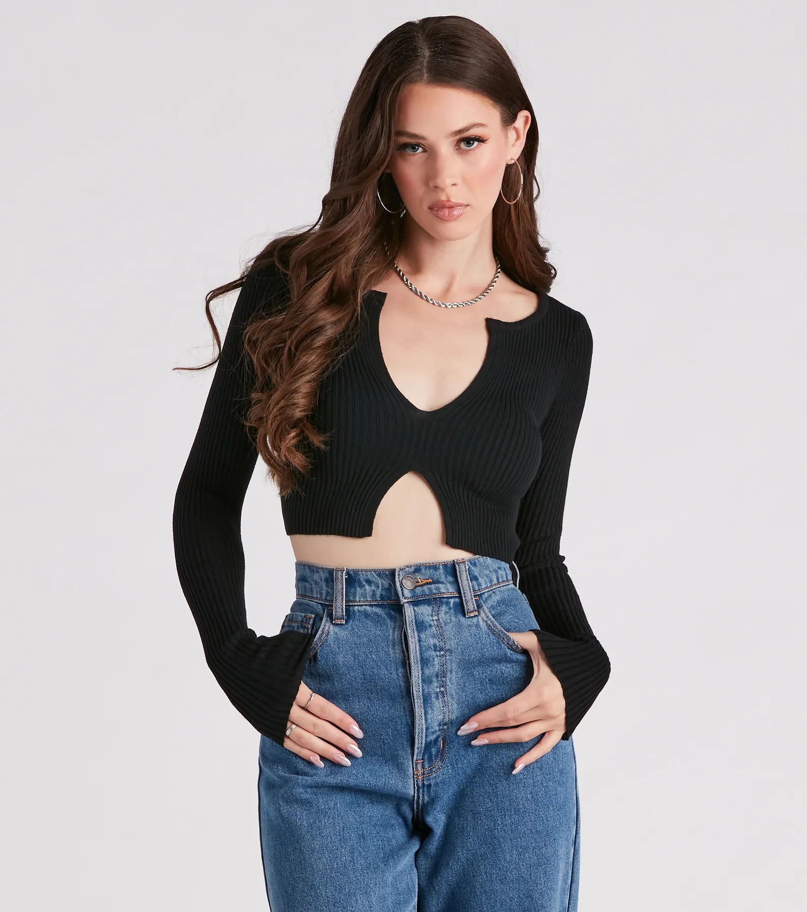 Twice The Love Rib Knit Crop Top - Image 6