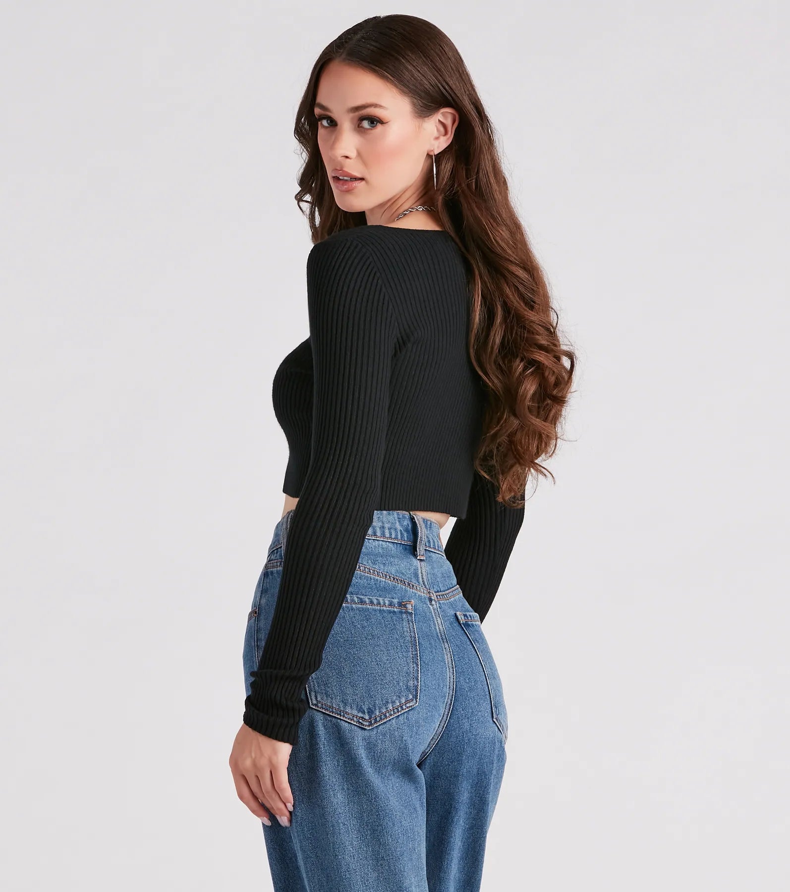 Twice The Love Rib Knit Crop Top - Image 7