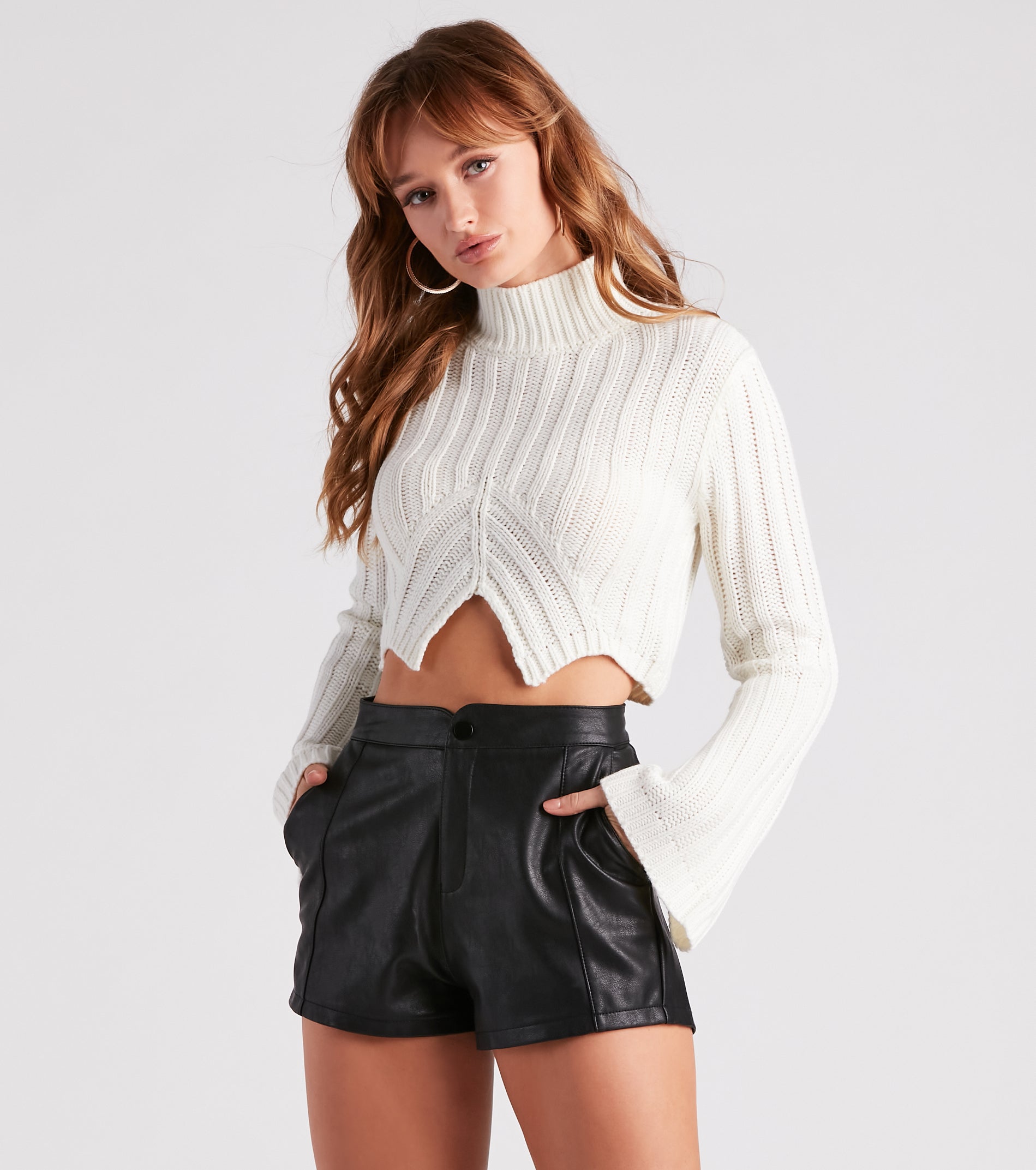 Quite A Bell Sleeve Crop Sweater - Image 5