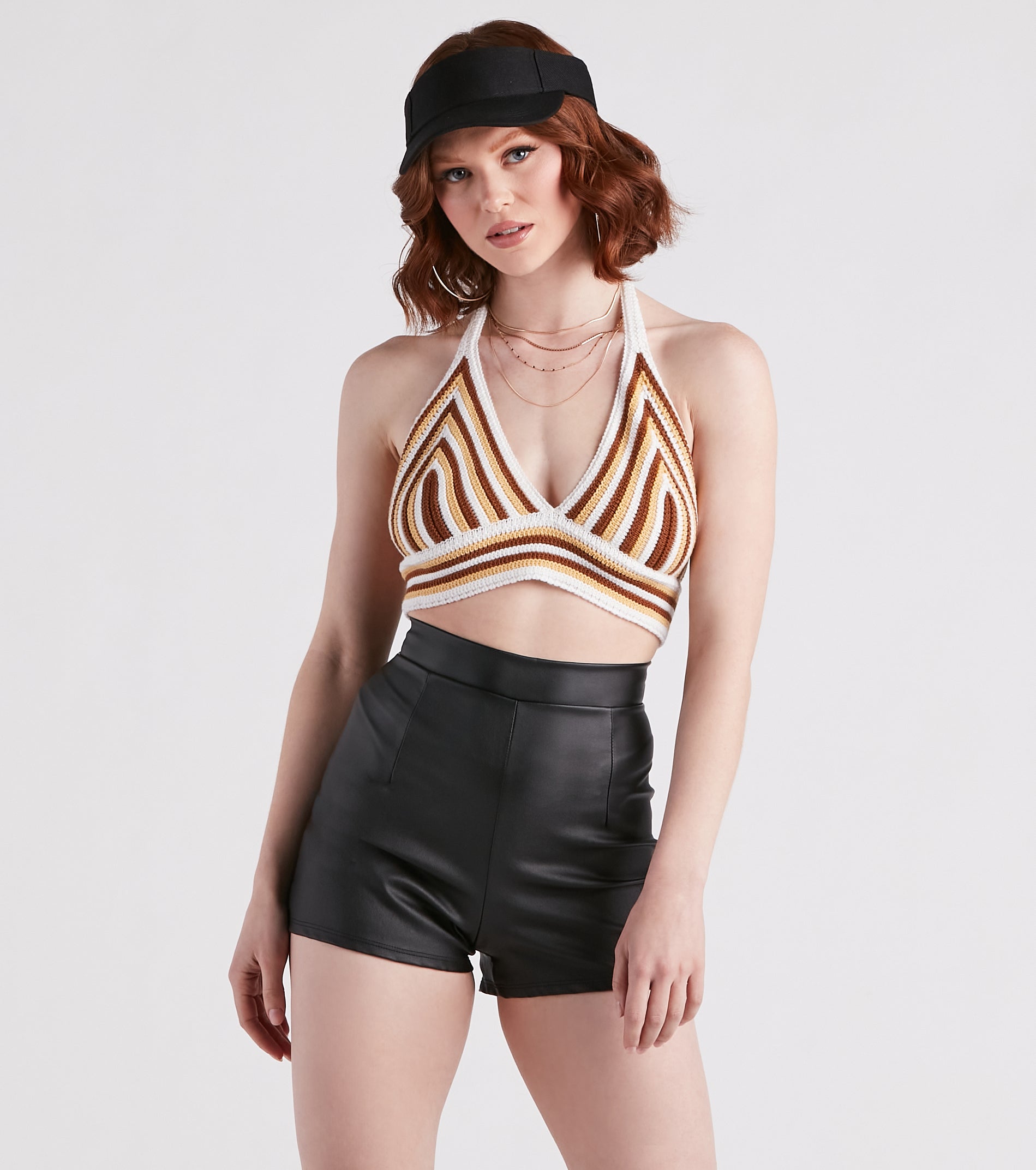 Desert Heat Crochet Striped Crop Top - Image 5
