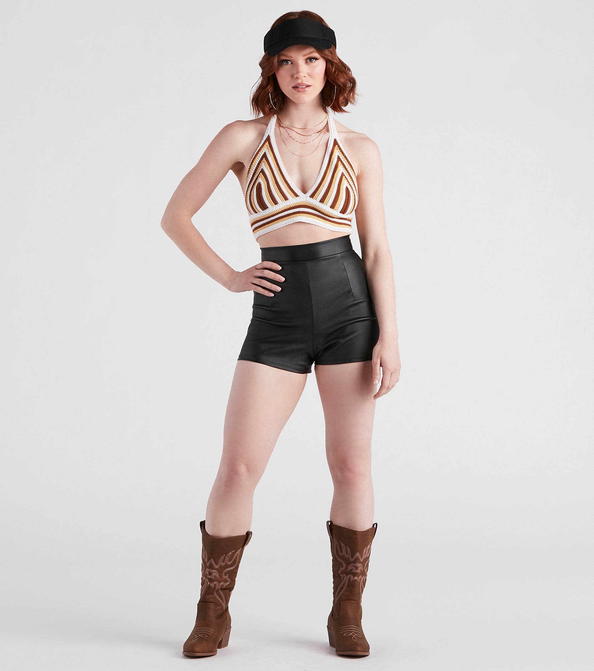 Desert Heat Crochet Striped Crop Top - Image 7