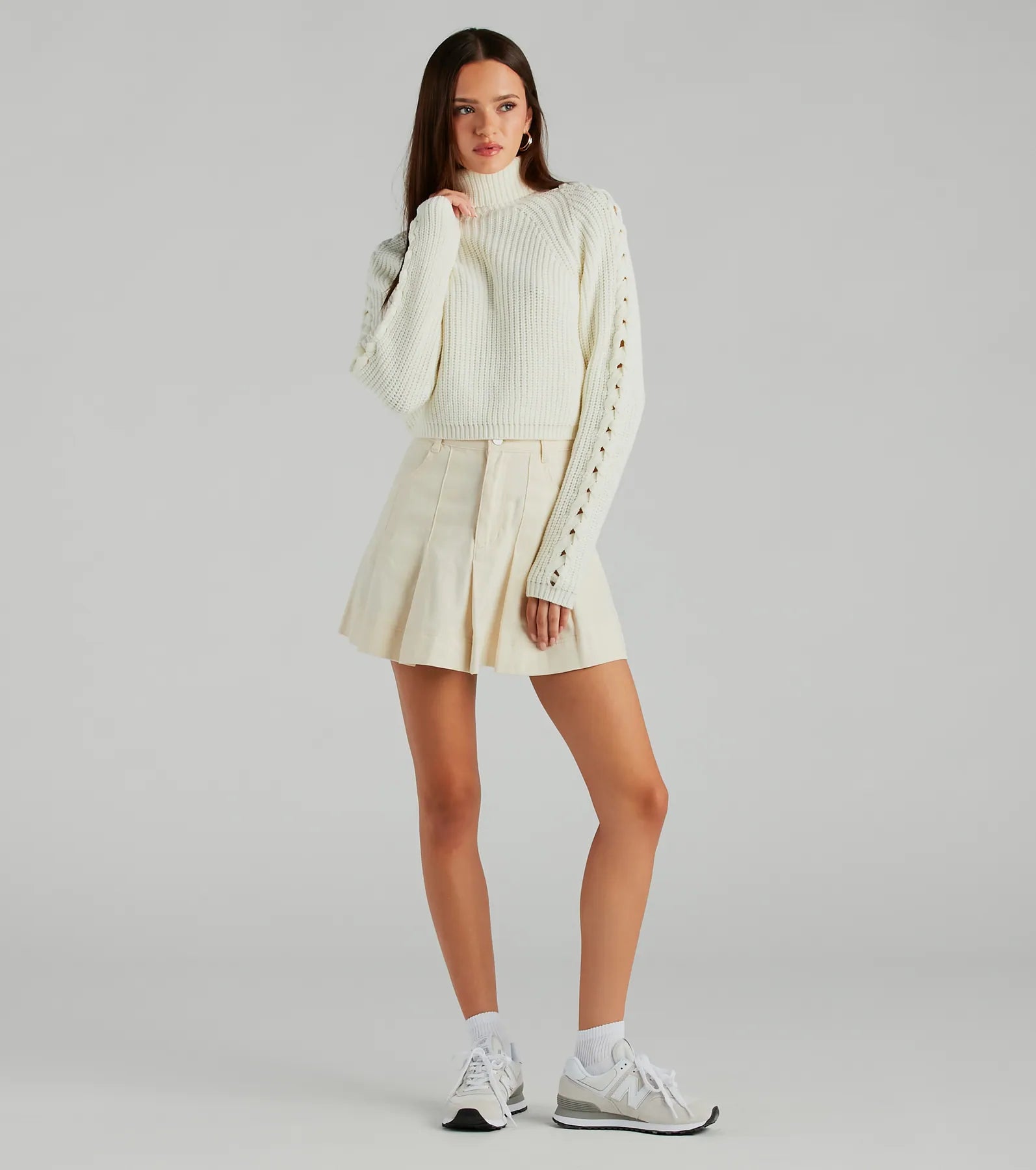 Fall Favorite Turtleneck Braided Sleeve Sweater - Image 3