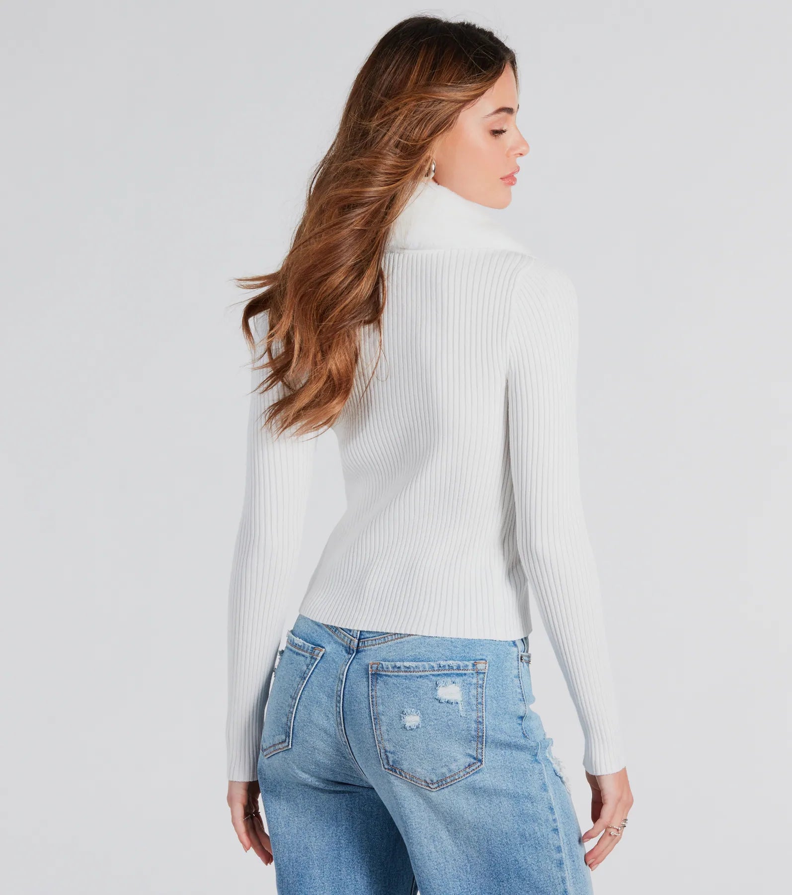 Cozy Luxury Faux Fur Tie-Front Cardigan Sweater - Image 7