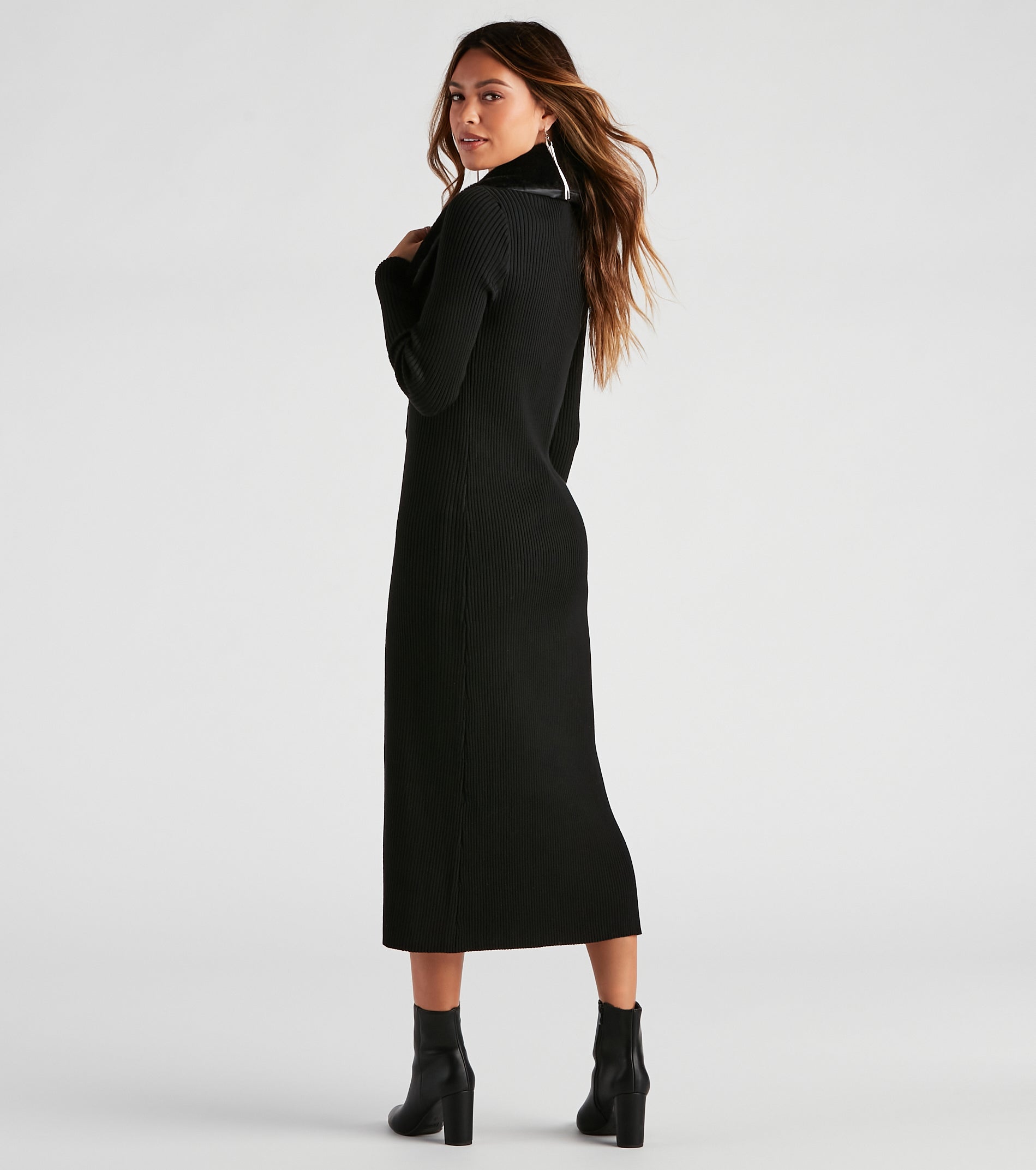 Forever Fabulous Faux Fur Knit Duster - Image 2