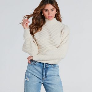 Amp Up The Coziness Mock Neck Cropped Sweater