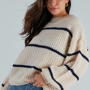 Confident Cutie Striped Oversized Sweater