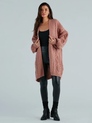 Coziest Cutie Oversized Cable Knit Cardigan