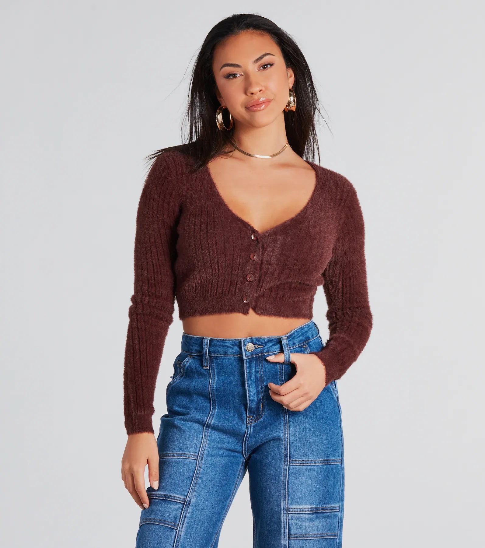 Feeling Cozy Eyelash Knit Cropped Cardigan - Image 5