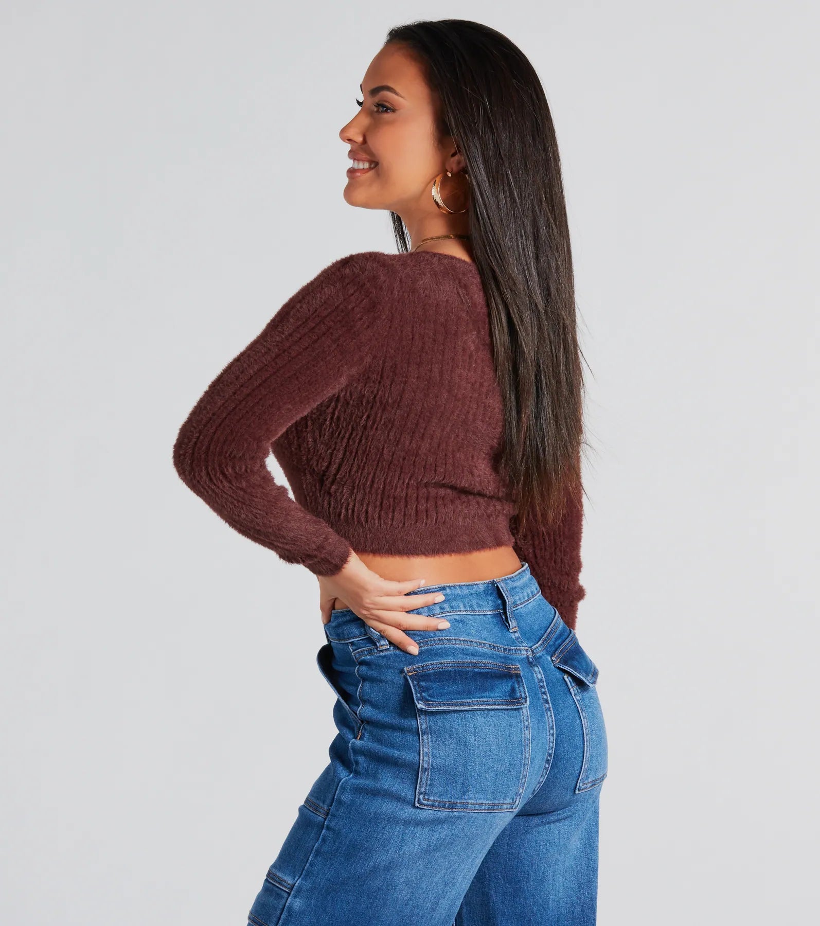 Feeling Cozy Eyelash Knit Cropped Cardigan - Image 6