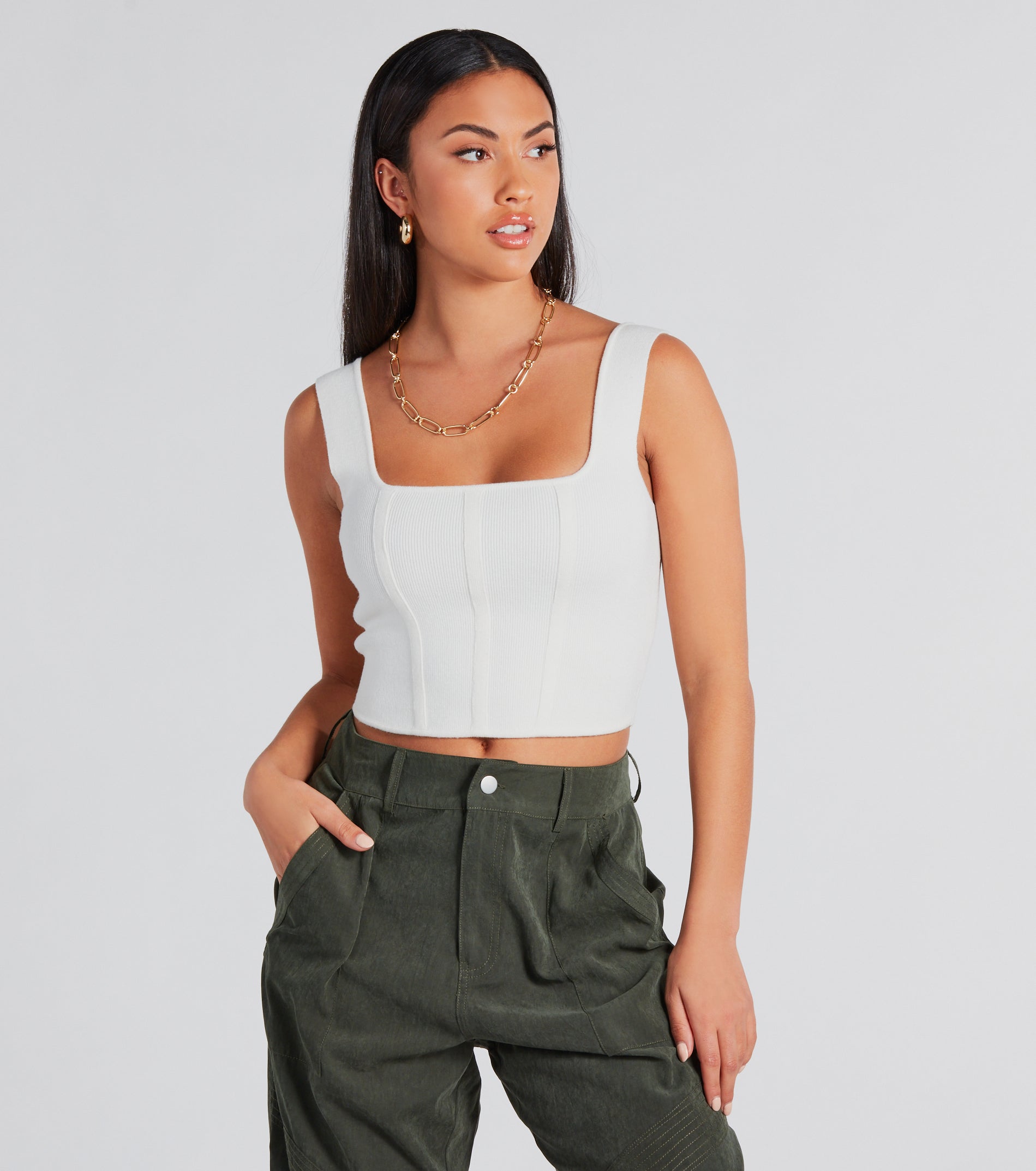 Looking Snatched Cropped Corset Tank - Image 13