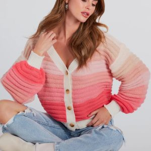 Chill Days Ombre Striped Knit Cardigan