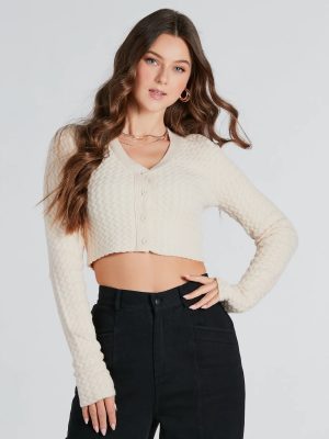 Such A Cutie Cable Knit Cropped Cardigan